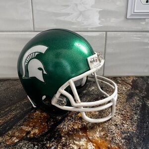 MSU‎ RIDELL MINI Green Football Helmet with White Logo